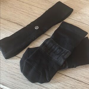 Lululemon Black Headband and Socks Set